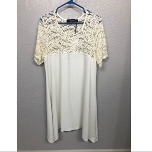 Boohoo Ivory Swing Dress